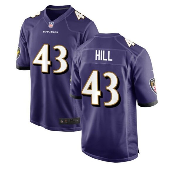Mens Youths Kids Womens 43 Justice Hill Purple Stitched Jersey